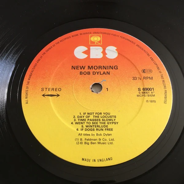 BOB DYLAN, New Morning (CBS; S 69001, UK 1970s Reissue) LP G+/VG - Image 3