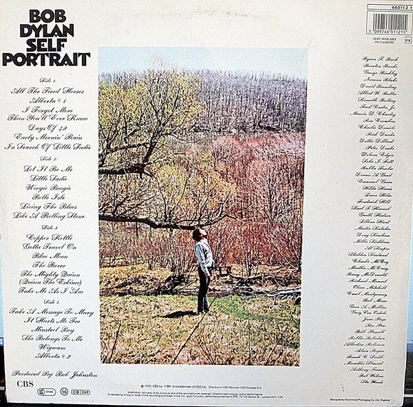 BOB DYLAN, Self Portrait (CBS Red Label; S 66250, UK 1980s Reissue, Single Sleeve, 30 Years On Columbia Sticker on Front Sleeve) 2xLP VG+/VG - Image 2