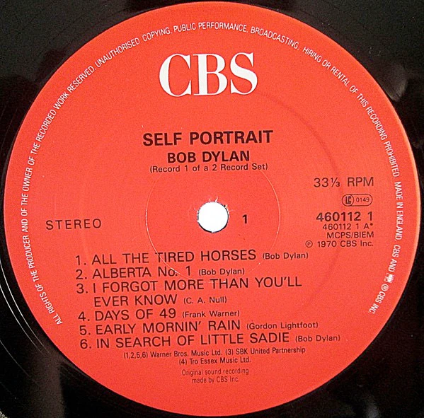 BOB DYLAN, Self Portrait (CBS Red Label; S 66250, UK 1980s Reissue, Single Sleeve, 30 Years On Columbia Sticker on Front Sleeve) 2xLP VG+/VG - Image 3