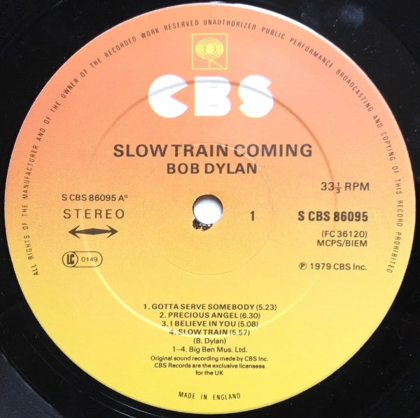 BOB DYLAN, Slow Train Coming (CBS; S CBS 86095, UK 1979, Inner) LP VG+/VG - Image 3