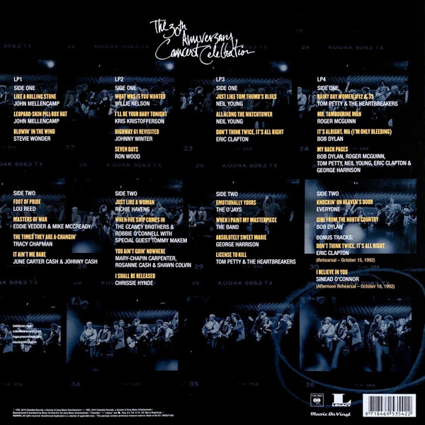 BOB DYLAN, The 30th Anniversary Concert Celebration (Columbia; 8718469535422, Europe 2014 Reissue, Box Set, Booklet & 4 Inners, Remastered, Deluxe Edition) 4xLP G+/G+ - Image 2