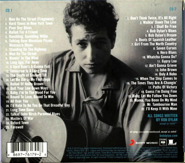 BOB DYLAN, The Witmark Demos: 1962-1964 (The Bootleg Series Vol. 9) (Columbia; 88697761792, Canada 2010, Book Sleeve, Booklet) 2xCD VG+/VG+ - Image 2