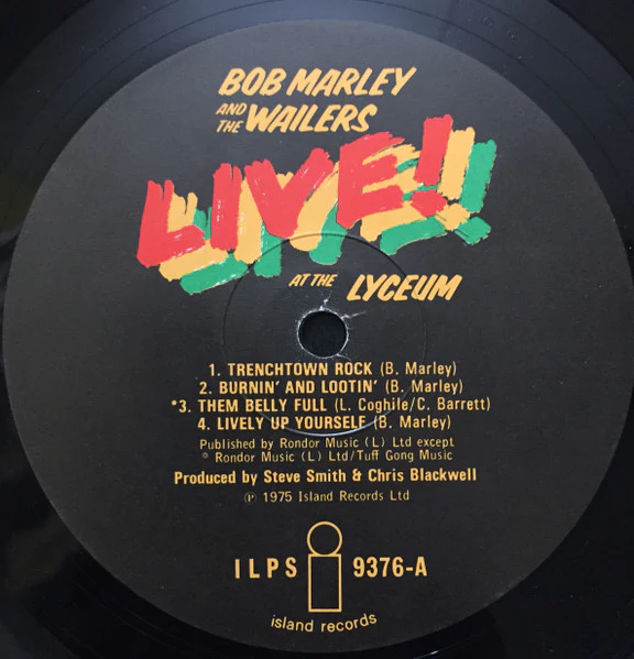 BOB MARLEY AND THE WAILERS, Live! (Island Records; ILPS 9376, UK 1975, Inner) LP VG+/EX - Image 3