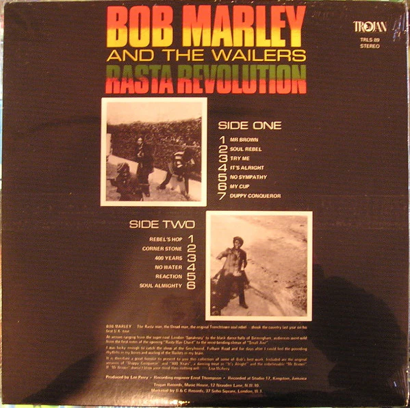 BOB MARLEY AND THE WAILERS, Rasta Revolution (Trojan Records; TRLS 89, UK ) LP VG/VG - Image 2