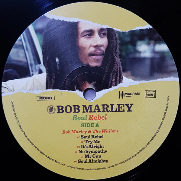 BOB MARLEY AND THE WAILERS, Soul Rebel (Wagram Music; 3347096, France 2017 Reissue, Mono, 180 Gram Vinyl) LP EX/EX - Image 3