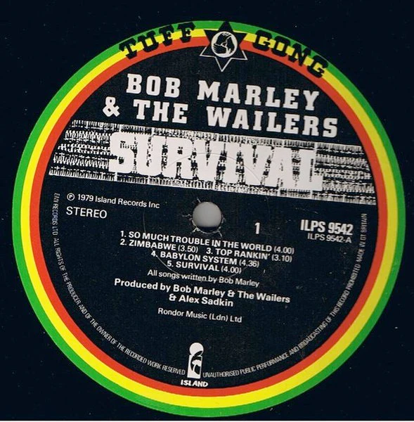 BOB MARLEY AND THE WAILERS, Survival (Tuff Gong / Island Records; ILPS 9542, UK 1979, Inner) LP VG/G+ - Image 3