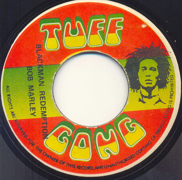 BOB MARLEY & THE WAILERS, Blackman Redemption (Tuff Gong; , Jamaica 1980s) 7" /VG+