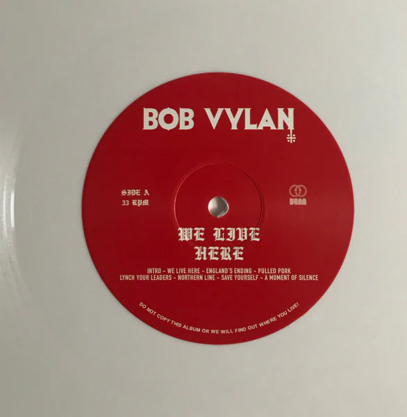 BOB VYLAN, We Live Here (Venn Records; Venn 045, UK 2020, Picture Sleeve, Insert, Limited Edition of 800, White Vinyl) LP VG+/VG+ - Image 3