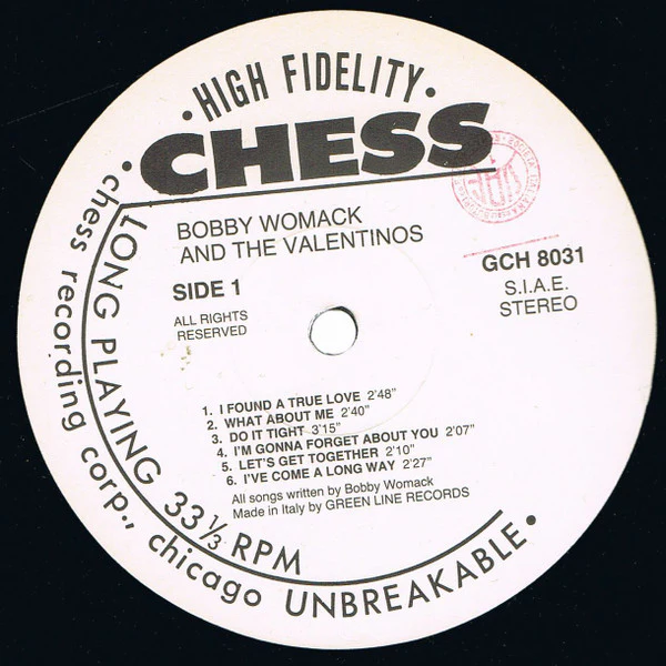 BOBBY WOMACK AND THE VALENTINOS, Bobby Womack And The Valentinos (Chess; GCH 8031, Italy Reissue) LP VG/VG+ - Image 3