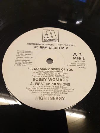BOBBY WOMACK / HIGH INERGY / BETTYE LAVETTE, So Many Sides Of You / First Impressions / I Can't Stop (Motown; MPR 3, UK 1983, Promo) 12" /VG