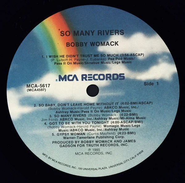 BOBBY WOMACK, So Many Rivers (MCA Records; MCA-5617, US 1985) LP EX/M - Image 3