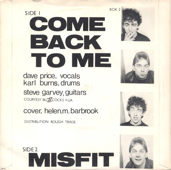 BOK BOK, Come Back To Me / Misfit (Bok Bok Records; BOK 2, UK 1980, Picture Sleeve, Buzzcocks / The Fall Blokes), SALE - Up to 50% Off the Original Price  7" VG/VG+ - Image 2