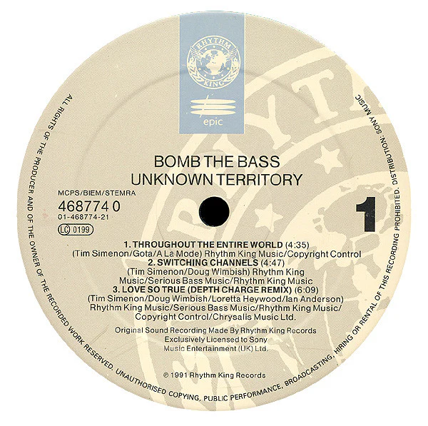 BOMB THE BASS, Unknown Territory (Rhythm King; 468774 0, UK 1991, Gatefold, Insert) 2xLP VG+/VG+ - Image 3