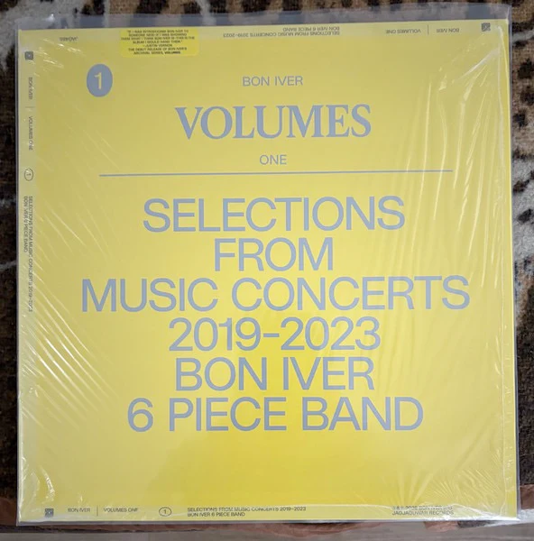 BON IVER, VOLUMES: ONE "SELECTIONS FROM MUSIC CONCERTS 2019-2023 BON IVER 6 PIECE BAND (Jagjaguwar; JAG485LP, Europe 2026, Standard Sleeve, Insert) LP NEW/NEW