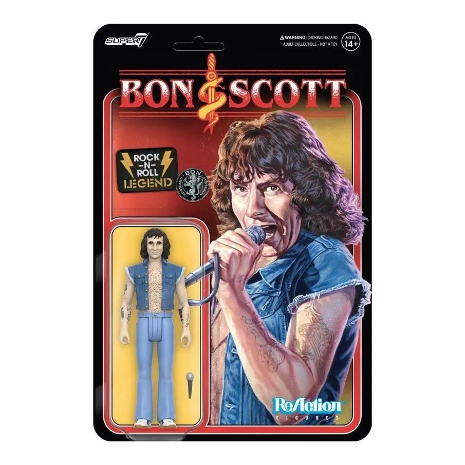 BON SCOTT, Bon Scott Reaction Figure (Super 7; , US 2025), SALE - Up to 50% Off the Original Price Accessories NEW/NEW