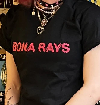 BONA RAYS, Bona Rays T-shirt XL (Pink on Black) (, UK ) Accessories NEW/NEW