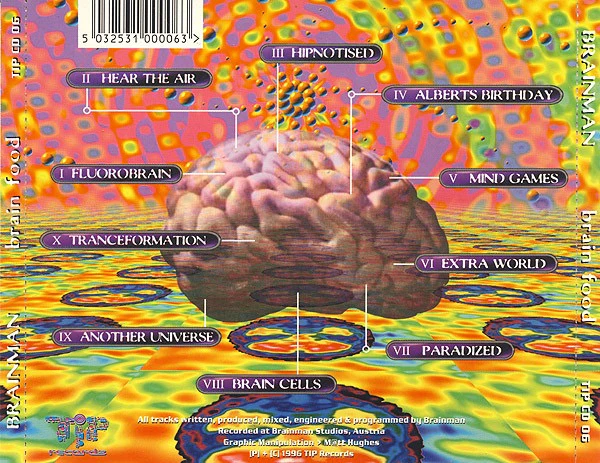 BRAINMAN, Brain Food (TIP Records; TIP CD 06, UK 1996, Jewel Case) CD VG+/VG+ - Image 2