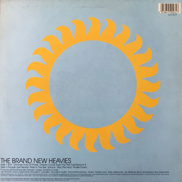 BRAND NEW HEAVIES, Brand New Heavies (Acid Jazz; JAZID LP23, UK 1990) LP VG/G+ - Image 2