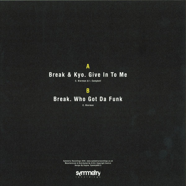 BREAK, 10 Years Of Symmetry (Album Sampler) (Symmetry Recordings; SYMMLP 005S, UK 2016, Picture Sleeve) 12" VG/VG+ - Image 2