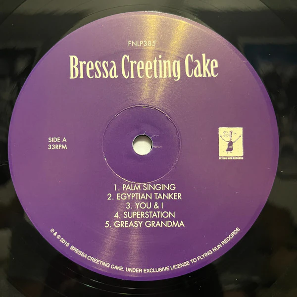 BRESSA CREETING CAKE, Bressa Creeting Cake (Flying Nun Records; FNLP385, New Zealand 2017 Reissue, 2 Inners) 2xLP VG+/VG - Image 2
