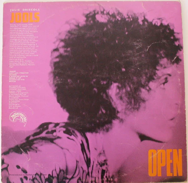 BRIAN AUGER, JULIE DRISCOLL AND THE TRINITY, Open (Marmalade; 607 002, UK 1967, No Insert, Mono.) LP VG/VG