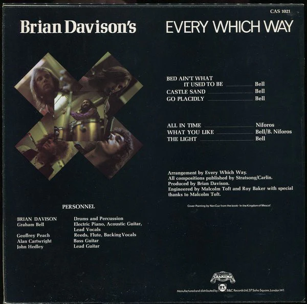 BRIAN DAVISON, Every Which Way (Charisma Pink; CAS 1021, UK 1970, Laminated Sleeve, Ex-Nice Drummer) LP VG/VG+ - Image 2