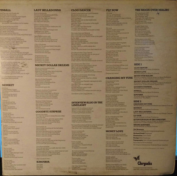 BRIAN PROTHEROE, Pinball (Chrysalis; CHR 1065, UK 1974) LP VG/VG+ - Image 2