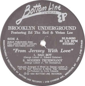 BROOKLYN UNDERGROUND FEATURING ED THE RED & VIVIAN LEE  , From Jerzzey With Love (Bottom Line Records; BLR-9030, US 1992, Plain Sleeve) 12" /VG