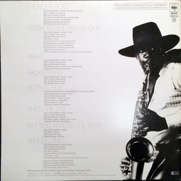 BRUCE SPRINGSTEEN, Born to Run (CBS; 80959, UK 1980 Reissue, Gatefold, 2 Inserts, Half-Speed Mastered) LP VG/VG+ - Image 2