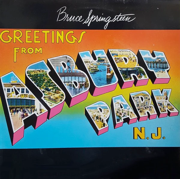BRUCE SPRINGSTEEN, Greetings From Asbury Park (CBS Orange/Yellow; CBS 32210, UK 1982 Reissue, Company Inner, A4-B3) LP VG/VG