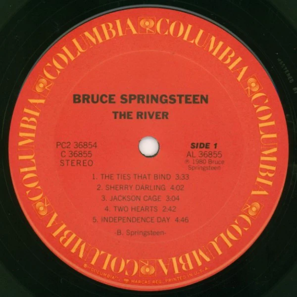 BRUCE SPRINGSTEEN, The River (Columbia Red Label/Orange Text; PC2 36854, US 1980, 2 Square Corner Inners, + Lyric Insert, No KP Etching in Run Out) 2xLP VG+/VG+ - Image 3