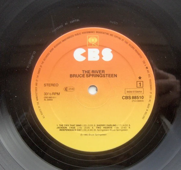BRUCE SPRINGSTEEN, The River (CBS Orange/Yellow; 88510, Netherlands 1980, 2 Square Corner Inners, Lyric Insert) 2xLP G+/VG+ - Image 3
