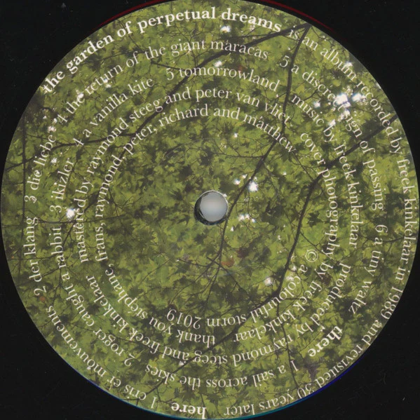 BRUNNEN, The Garden Of Perpetual Dreams (A Colourful Storm ; ACOLOUR012, Australia 2019, Pasted Print On Plain Black Sleeve) LP EX/EX - Image 2