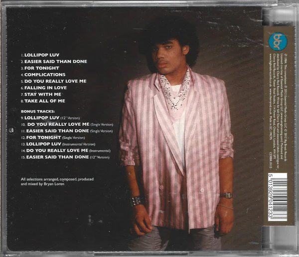 BRYAN LOREN, Bryan Loren (Big Break Records; CDBBR 0112, UK 2012 Reissue, Super Jewel case) CD VG+/EX - Image 2