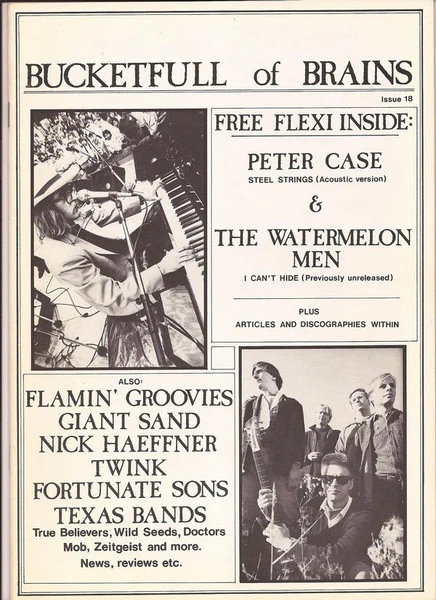 BUCKETFULL OF BRAINS, Bucketfull Of Brains issue 18 (; BOB 12, UK 1986, Bonus Peter Case / The Watermelon Men Flexi-disc) Book /VG