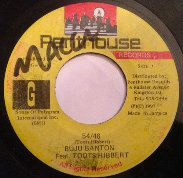 BUJU BANTON FEAT. TOOTS HIBBERT, 54/46 / Punanny Riddim (Penthouse Records; , Jamaica 1997), SALE - Up to 50% Off the Original Price  7" /VG