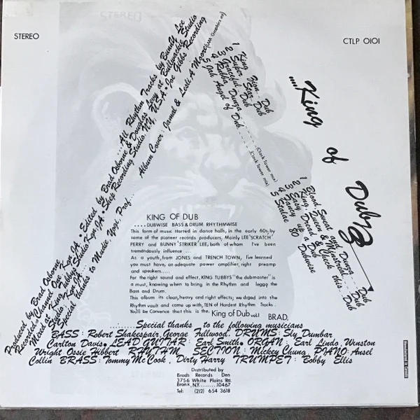 BUNNY LEE, King Of Dub (Clocktower Records; CTLP 0101, Canada 1990s Reissue) LP VG+/VG+ - Image 2