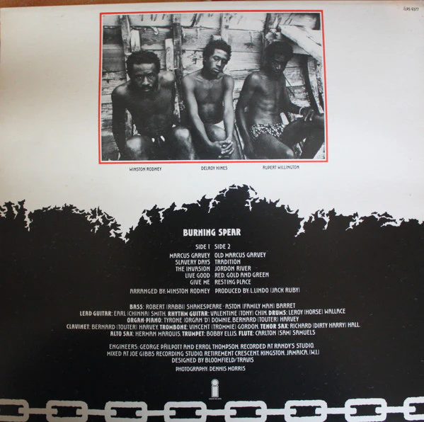 BURNING SPEAR, Marcus Garvey (Island Records; ILPS 9377, UK 1975, Company Inner, Promo Sticker On Sleeve) LP VG/G+ - Image 2