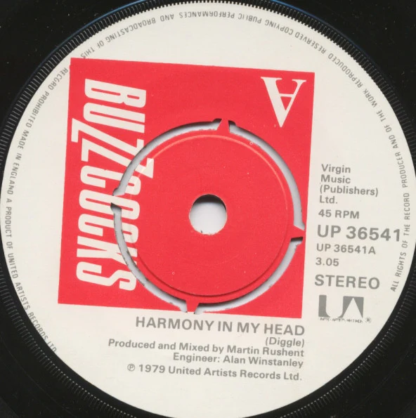 BUZZCOCKS, Harmony In My Head (United Artists; UP 36541, UK 1979, Flipback Blue Sleeve) 7" VG/VG - Image 3