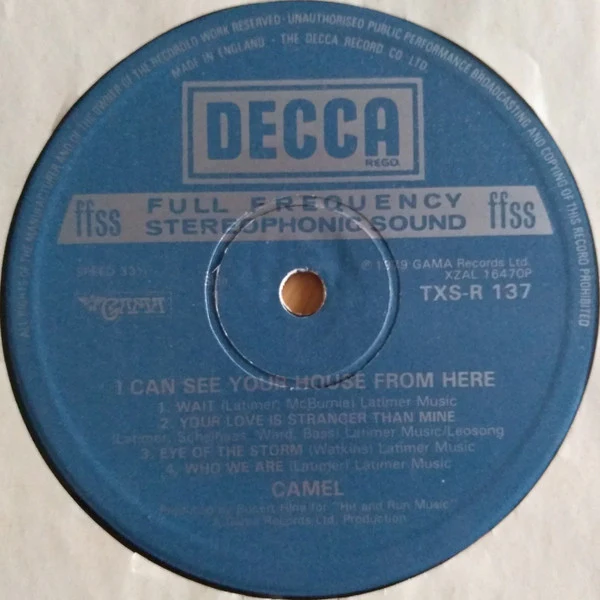 CAMEL, I Can See Your House From Here (Decca; TXS.R137, UK 1970s, Inner) LP VG/VG+ - Image 3