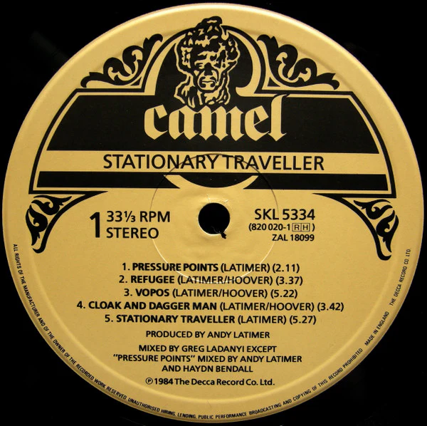 CAMEL, Stationary Traveller (Decca; SKL 5334, UK 1984, Insert) LP VG/VG+ - Image 3