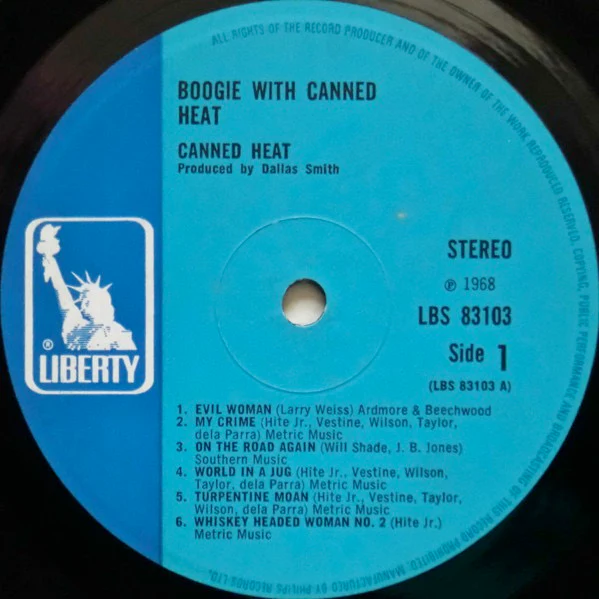 CANNED HEAT, Boogie With Canned Heat (Liberty Light and Dark Blue; LBS 83103E, UK 1968, Laminated Front Sleeve, Stereo) LP VG/VG - Image 3