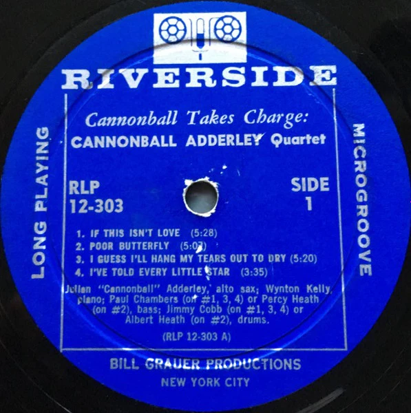 CANNONBALL ADDERLEY QUARTET, Cannonball Takes Charge (Riverside Records; RLP 12-303, US 1960 Reissue, Mono; Deep Groove; '235 West 46th Street' On Rear Sleeve), SALE - Up to 50% Off the Orig LP VG/VG - Image 3