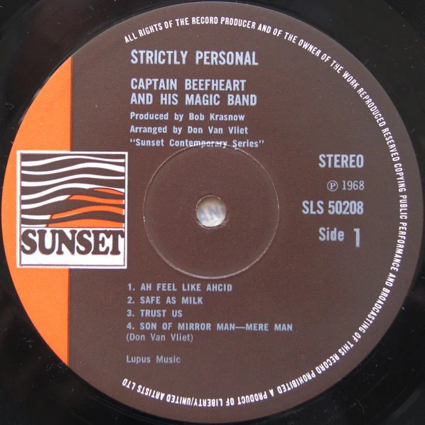 CAPTAIN BEEFHEART AND HIS MAGIC BAND, Strictly Personal (Sunset; SLS50208, UK 1971 Reissue, Textured Sleeve) LP VG/VG - Image 3