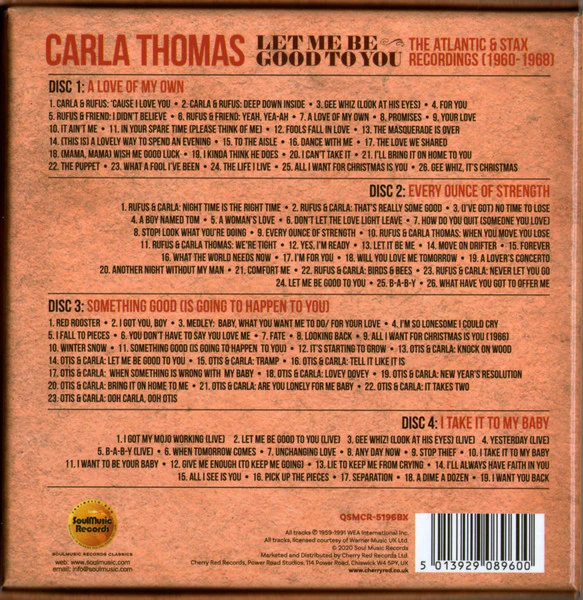 CARLA THOMAS, Let Me Be Good To You (The Atlantic & Stax Recordings 1960-1968) (SoulMusic Records; QSMCR-5196BX, UK 2020, Box Set, Booklet) 4xCD VG+/VG+ - Image 2