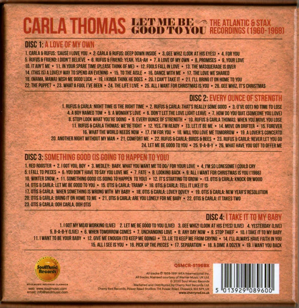 CARLA THOMAS, Let Me Be Good To You (The Atlantic & Stax Recordings 1960-1968) (SoulMusic Records; QSMCR-5196BX, UK 2020, Box Set) 4xCD EX/EX - Image 2