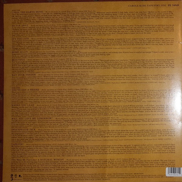 CAROLE KING, Tapestry (Ode Records; 19439840701, Europe 2021 Reissue, Gatefold, Inner) LP NEW/NEW - Image 2