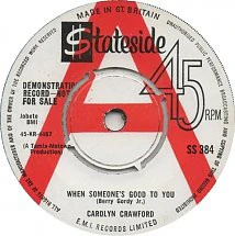 CAROLYN CRAWFORD, When Someone's Good To You / My Heart (Stateside; SS 384, UK 1964, Promo, Company Sleeve) 7" VG+/EX