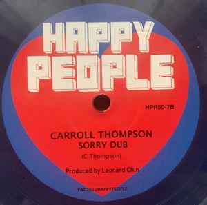 CARROLL THOMPSON, I'm So Sorry (Happy People; HPR50-7, UK 2022, Company Sleeve, Purple coloured vinyl. Limited edition of 107) 7" EX/EX - Image 2