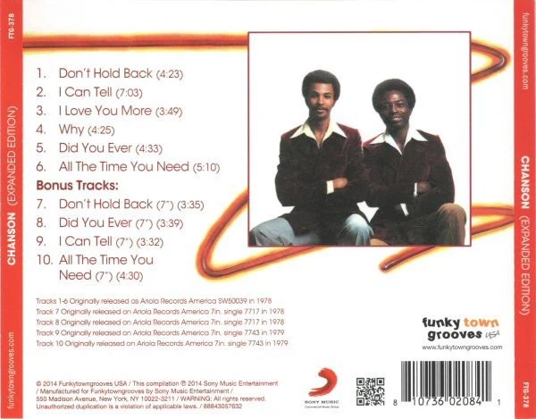 CHANSON, Chanson (Funkytowngrooves; FTG-378, US 2014 Reissue, Jewel Case) CD VG+/VG+ - Image 2
